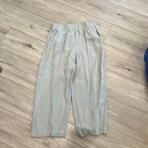 linen green pants